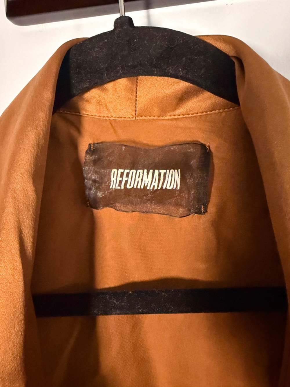 100% Silk Reformation Long Robe Dress in gold - Picture 3 of 10